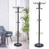 OUKANING Metal Coat Rack Floor Standing Coat Tree with 16