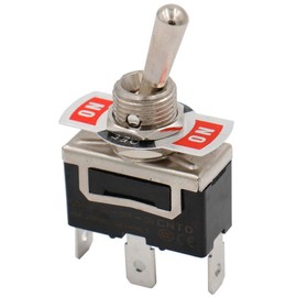 Baomain Toggle Switch SPDT ON/Off/ON 3 Position 250VAC 15A 1/2" mounting Hole Tab Terminal 1/4" Width