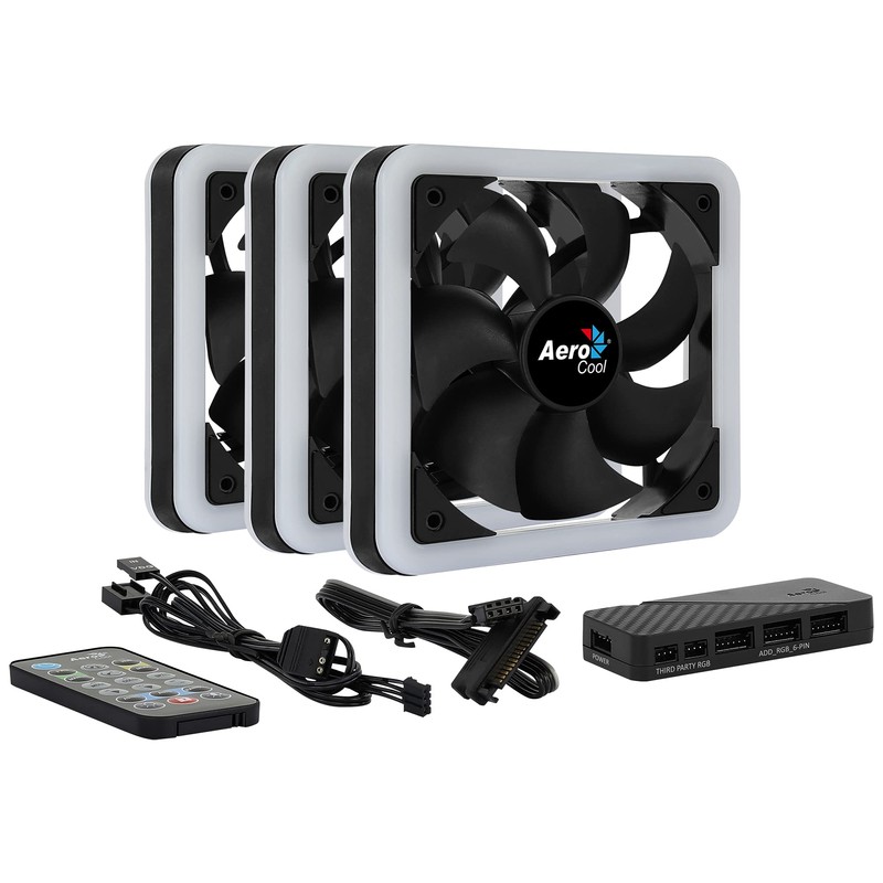 Ventilador Aerocool Edge 14 Pro RGB, 140mm, 1200RPM, Negro -