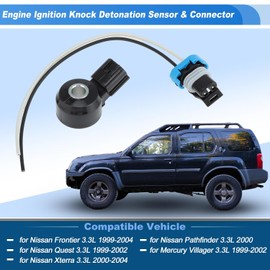 A ABSOPRO - Sensor de detonación de encendido del motor y conector de 2 pines 3.3L para Nissan Frontier 99-04 Pathfinder 2000 Quest 99-02 Xterra 2000-2004 para Mercury Villager 99-02 Reemplazo 22060