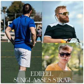 Edifeel Kids Glasses Strap, Eyeglasses Sunglasses Strap for Men Women, Comfortable and Lightweight Eye Glasses Holders Around Neck, Anti-Slip Eyewear Retainer Cable - 3 Pcs (Blue + Brown + Purple)