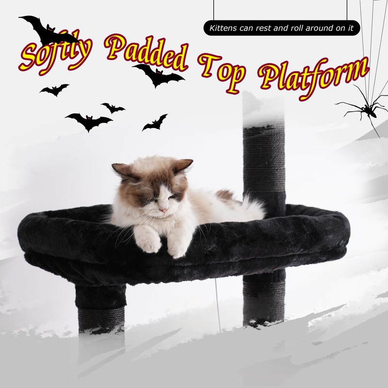 Hey-brother Gothic Cat Tree, 98.4-110.2 Inches Floor to Ceiling Cat