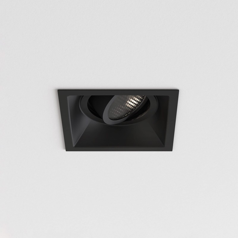Astro Minima Slimline Square Adjustable Fire-Rated Indoor Downlight (Matt Black),