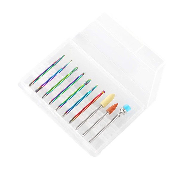 10 Pieces Nail Drill Bits Set Diamond Cuticle Drill Bits