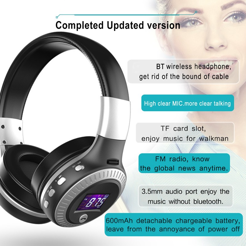 Phone Computer Headset With Microphone Wireless BT Comfortable Gaming Headset