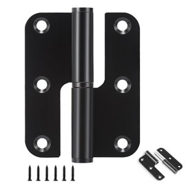 MOZCORN Door Hinges Matte Black, 6 Pack 3in Stainless Steel Door Hinge with 5/8" Radius Rounded Corner, Removable Lift Off Hinges for Indoor and Exterior Use, Right