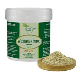 VITA IDEAL Vegan® Willow bark 100 g powder, Salicis alba cort, daily serving 460 mg willow bark, natural, vegetable and without additives, including measuring spoon.