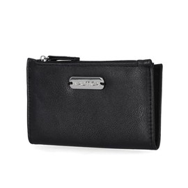 Nautica High Tide Small Wallet for Women, RFID Blocking Slim Credit Card Holder with Zipper Coin Pocket, Bifold Compact Wallet with ID Window, Black