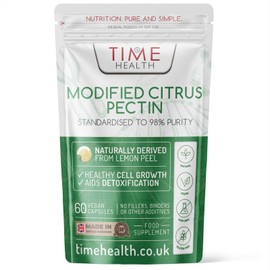 Time Health Modified Citrus Pectin (MCP) C Over 90% Galacturonic Acid C Naturally Derived from Lemon C Vegan C UK Made Supplement C Zero Additives (60 Capsule Pouch) (60 Capsule Pouch)