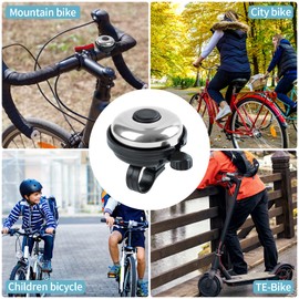 Xthuge Classic Bike Bell, Aluminum Bicycle Bell, Loud Crisp Clear Sound Bicycle Bike Bell for Adults Kids(Silver-Right Hand Use)