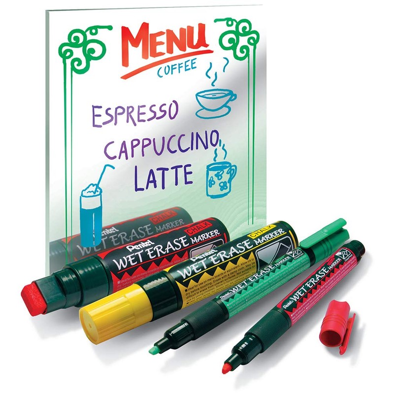 Pentel Wet Erase Jumbo SMW56-W Chalk Markers Chisel Tip 3.5-10.5