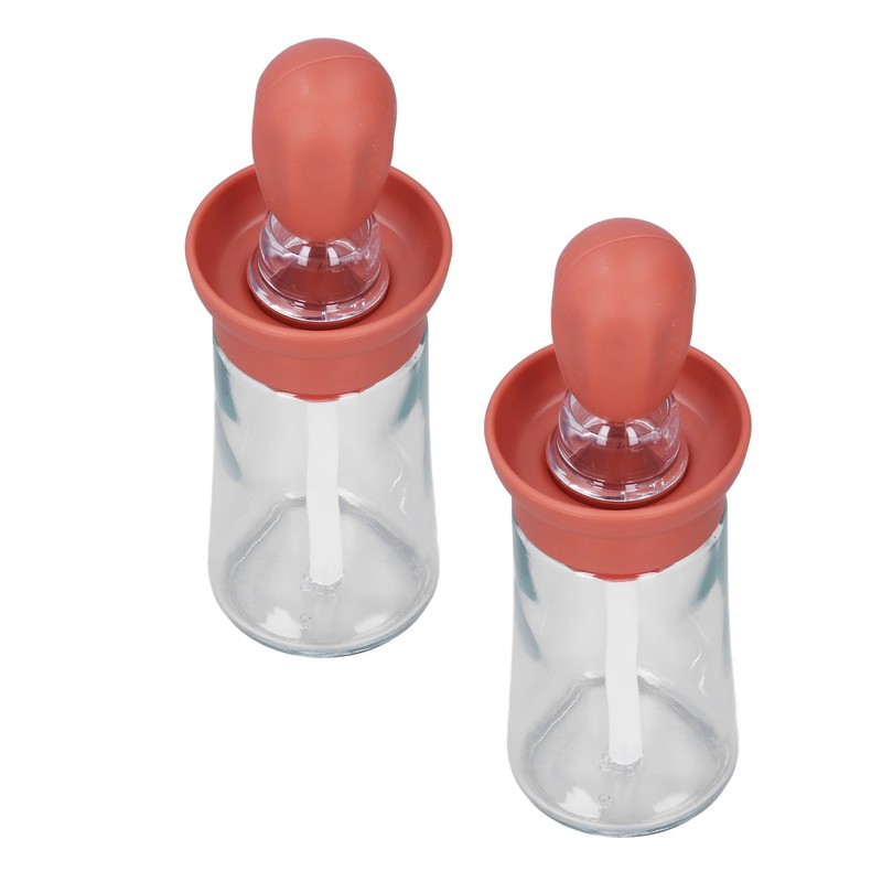 2pcs Oil Container with Silicone Brush Oil Dispenser Bottle for