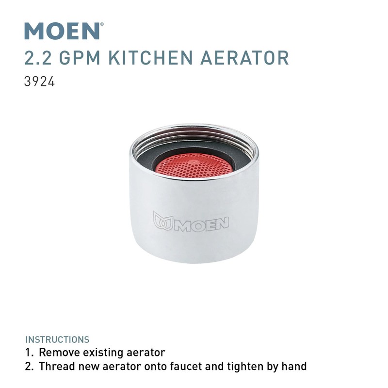 Moen 3924 2.2 GPM Female Thread Aerator, Chrome
