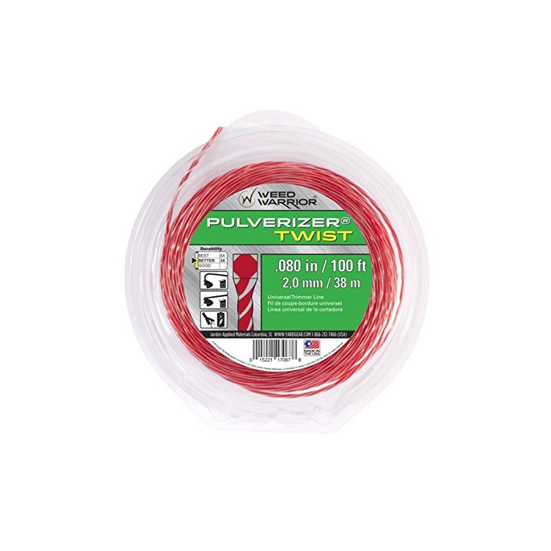 Weed Warrior Pulverizer Twist Universal Trimmer Line, 0.080" Diameter x