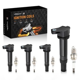 maXpeedingrods Set of 4 Ignition Coil Pack and Iridium Spark Plugs Fit for Kia Rio Rio5, for 2006-2011 Hyundai Accent Dodge Attitude 1.6 L4, Ignition Coil Kit Replaces UF499 C1543