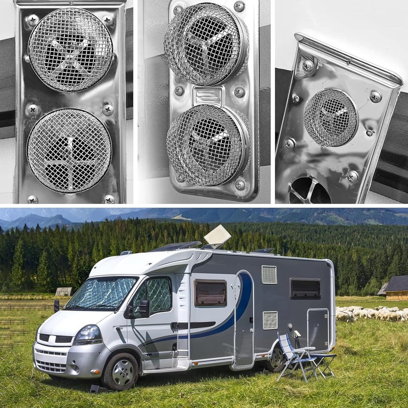2PCS RV Furnace Vent Screen with Premium Stainless Steel, RV