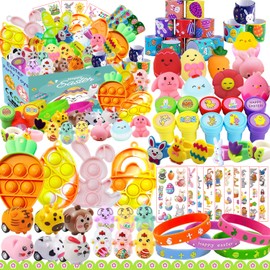 Beilunt 62 Pack Easter Egg Fillers Party Favors for Kids Easter Basket Stuffers Gifts Treasure Box Toys for Classroom Goodie Bag Stuffers Pinata Stuffers Small Toys for Kids Prizes