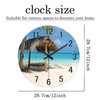 XFM Blue Palm Wall Clocks Battery Operated 12 Inch -