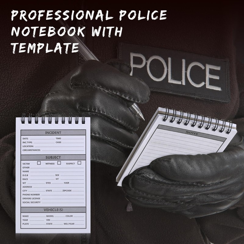 Teling 8 Pcs Public Safety Police Field Interview Notebook Report