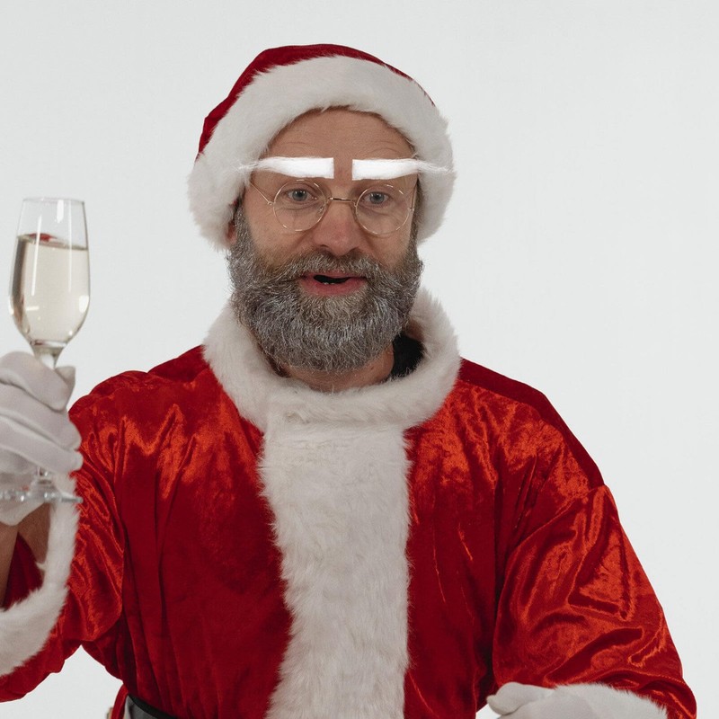 Ciieeo 2pairs Santa Masquerade Eyebrows Santa White Eyebrows Cosplay Santa