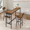 Tatub BarTable Dining Sets, 4 Stools, Brown