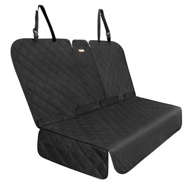 ALLANSING Back Seat Cover 60/40 Split Bench for Small Cars,SUVs,Trucks- 900D Waterproof Non Slip Car Seat Protector Great for Messy Kids and Drooling Pet Dogs(Black)