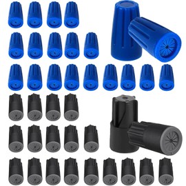 40PCS Waterproof Outdoor Wire Electrical Connectors,Sealant Twist Nuts Caps Cable Terminal Connector Gel for Landscape Light, Building Application, Wet Location Installation, 22AWG-12AWG, Black&Blue