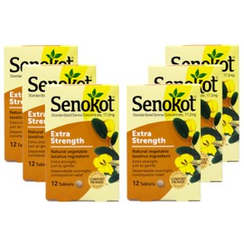 Senokot Extra Strength Natural Vegetable Laxative - 12 Tablets Each (Value Pack of 6)