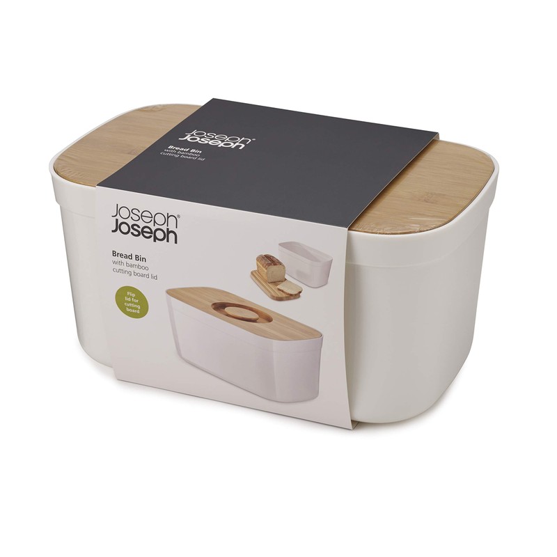 Joseph Joseph 81097 Bread Bin with Cutting Board Lid-White, One