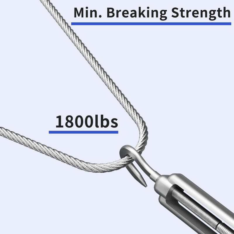 LuckIn 1/8" Stainless Steel Cable 300FT, T316 Aircraft Cable for