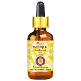 Deve Herbes Pure Rosehip Oil (Rosa rubiginosa) with Glass Dropper Cold Pressed 15ml (0.50 oz)