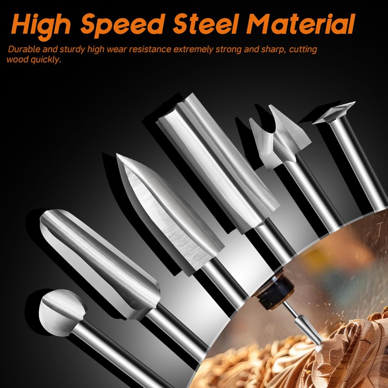 Wood Carving Drill Bits Set Compatible with Dremel Rotary Tool