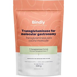 Bindly - Transglutaminase TI - 500 g - Improves texture - For protein-rich foods - Suitable for vegetarians and vegans - Products for molecular cuisine - Powder form