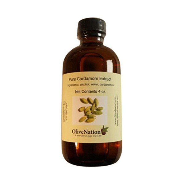 OliveNation Pure Cardamom Extract - 4 Ounce - Sugar And Gluten Free - Great In Pastries, Stollen And Pfefferneusse Recipes - Cardamom - Baking-Extracts-And-Flavorings