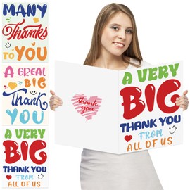Abilat 3 Pcs Big Thank You Cards 14.3 x 22 Inch Giant Thank You Greeting Cards Large Gratitude Greeting Notes for Thanksgiving Teacher Day Nurses Week Wedding Birthday Party Gifts