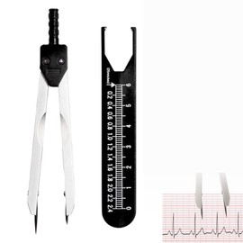 DEVENTORZ ECG Caliper Electrocardiogram Divider Electrocardiography ECG Test Electrocardiogram Test Electrocardiogram Ruler Portable Electrocardiogram Medical Measuring Tool Clear Scale High Precision