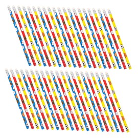 DOITOOL 48pcs Sports Ball Themed Pencils for Non Fading Color Writing Stationery with Erasers for Classroom Sketching and Prizes Student Supply