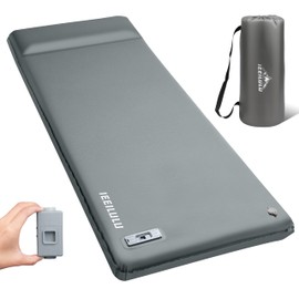 IEEILULU Self-Inflating Electric Sleeping Mat, 8 cm Camping Sleeping Mat with Electric Pump, Inflatable Sleeping Mat with Cushion, Waterproof Sleeping Mat Foam for Hiking, Tent, Outdoor