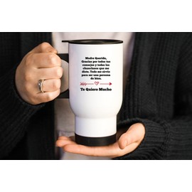 Casitika Regalos para Mama. Tazas para Cafe de Dia de Madres. Querida Madre Travel Mug for Mothers Day in Spanish. Gifts for Latin Mom for Birthday. (14 oz Stainless Steel)