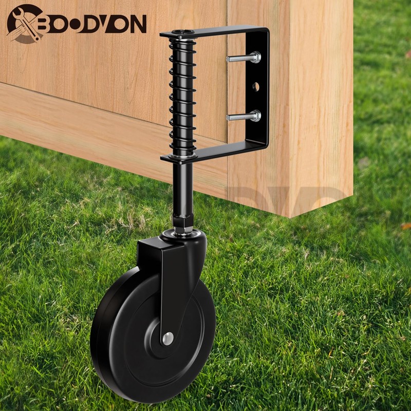 BOODVON 5" Heavy Duty Gate Caster, Spring Loaded Gate Wheels,
