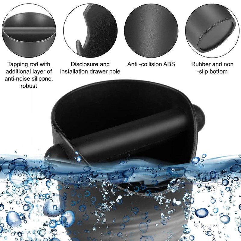 Coffee Knock Box, Non-Slip Coffee Grounds Container, 12.2cm/4.8in Espresso Coffee