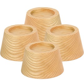 FASONLA Bed Risers (Set of 4) Furniture Risers Lifts Height 2", Oak Solid Wooden Risers for Bed, Furniture Risers with Non-Slip Recessed Hole (Monolithic Wood, 4pcs-2" Hight-Natural)