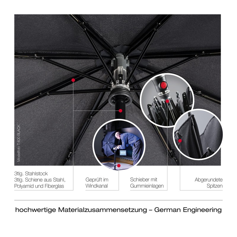 Knirps T.400 Pocket Umbrella Duomatic Men's Prints Pattern – Includes