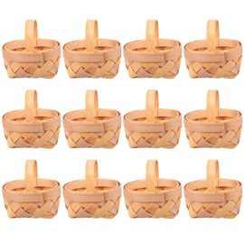 Compact Mini Basket 20 Pack Mini Baskets Fabric Mini Baskets Wine Baskets Baby Shower Bridal Baskets Flower Girl Small Basket (6 x 5 x 6 cm)