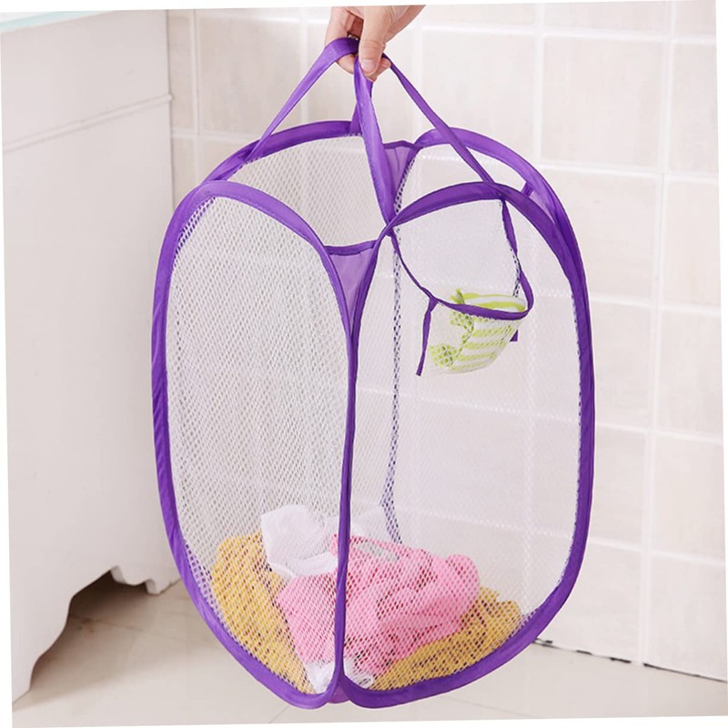 Ciieeo Nylon Laundry Storage Baskets Set Foldable Mesh Clothing Baskets