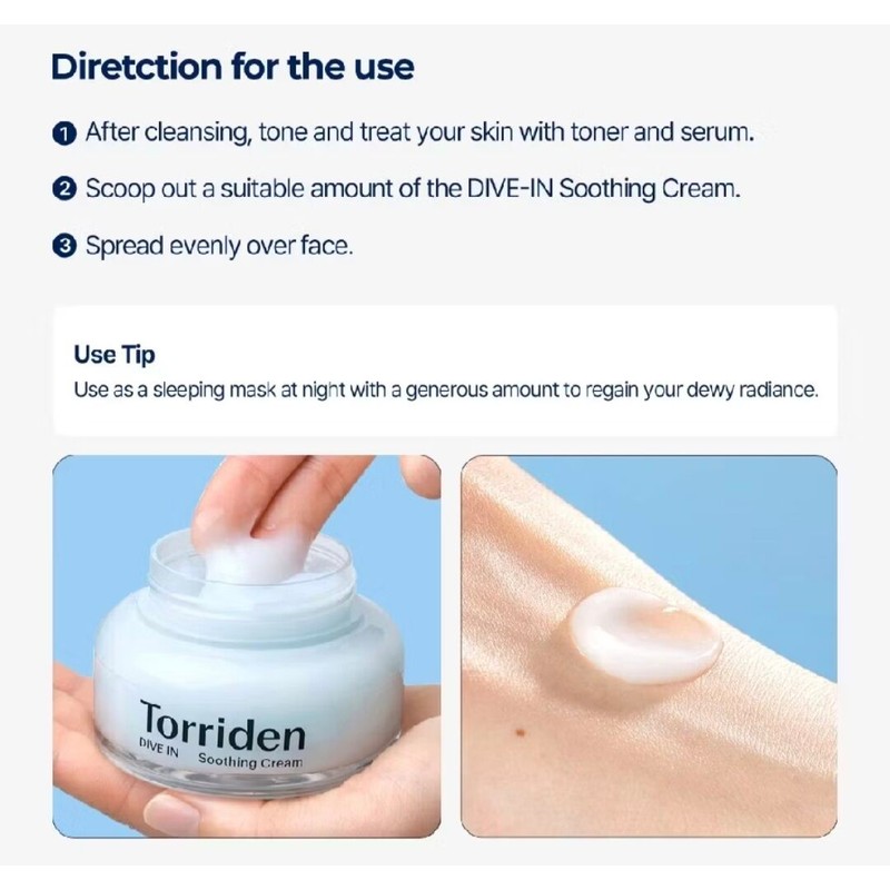 Torriden DIVE IN Soothing Cream Low Molecular Hyaluronic Acid Mini