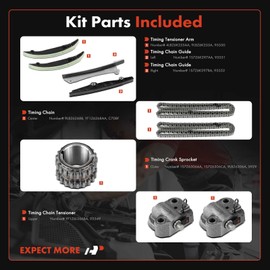 A-Premium Engine Timing Chain Kit W/Tensioner [fits DOHC, 6Cyl 3.0L] Compatible with Ford Escape 01-08, Taurus, Freestyle & Lincoln LS & Mazda Tribute, MPV & Mercury Cougar, Mariner Montego 05-07