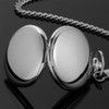 Tiong Silver Men's Smooth Steel Mechanical Pocket Watch with Luminous