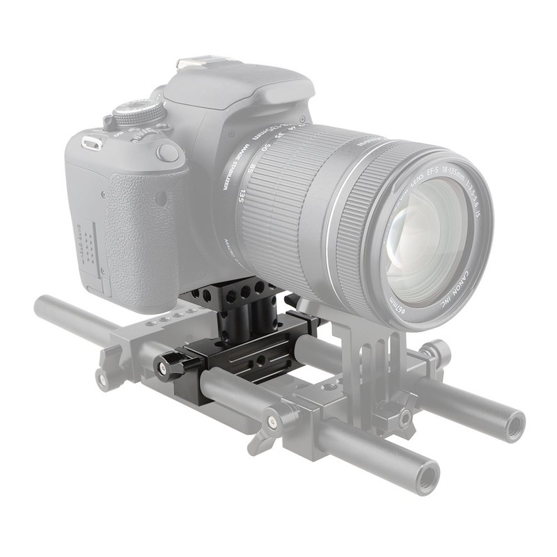 CAMVATE Rail Rod Support System DSLR Baseplate Mount + Rail