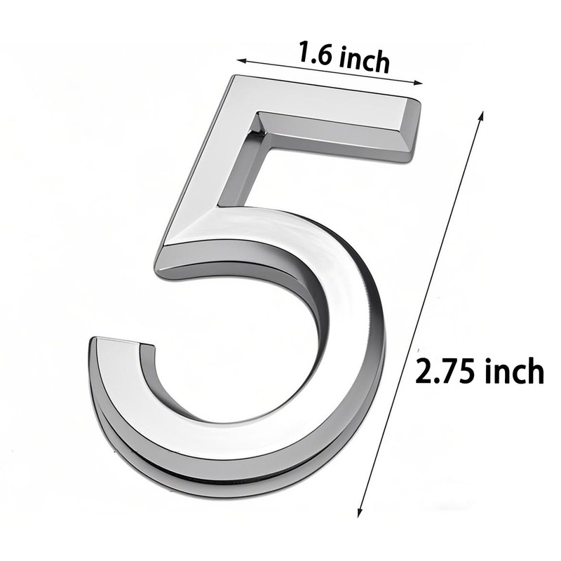 Acrylic House Numbers 3D Door Mailbox Numbers 2.75 Inch 0-9+AB(12